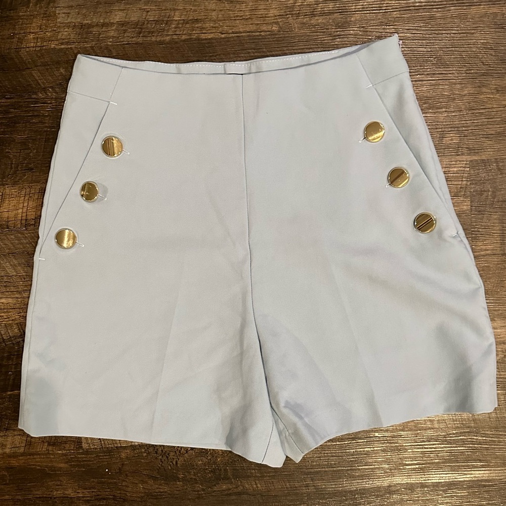 Zara Light Blue Tailored Shorts